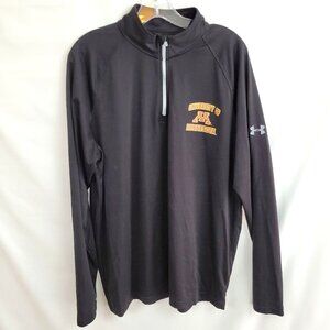 Under Armour XL Black Loose Heat Gear Pullover University Minnesota 1/4 Zip Mens
